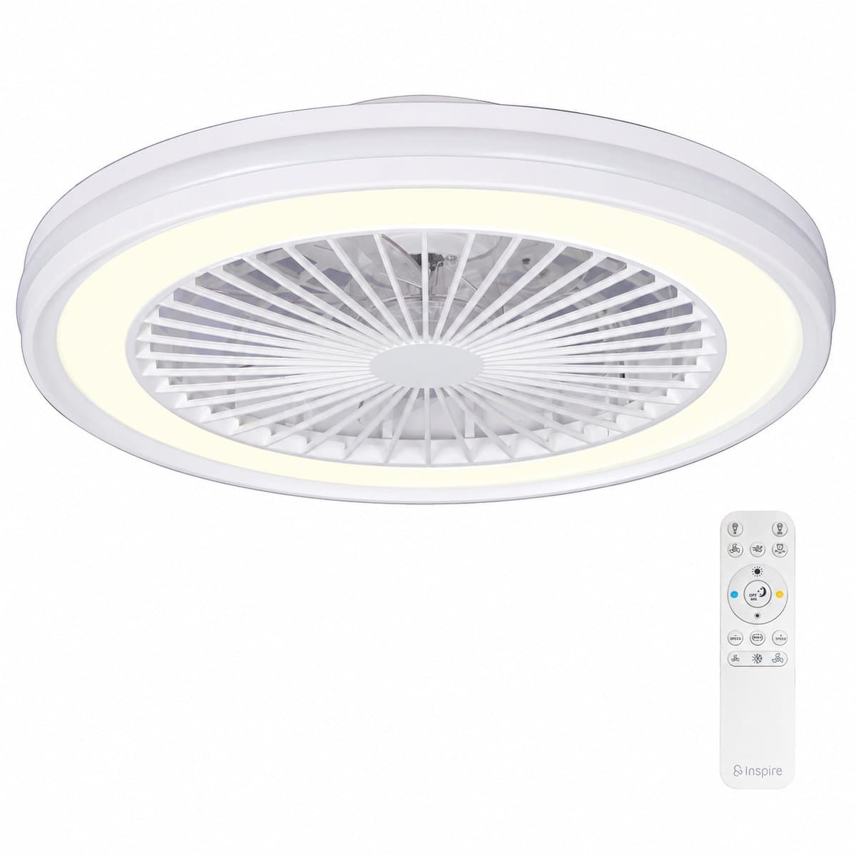 Epochglo Plafondventilator met Verlichting en Afstandsbediening - Ø47cm - RGB - 40W LED Dimbare 2700-6500K - Fluisterstil - 6 Snelheden - Timer - Modern Plafondlamp met ventilator voor Slaapkamer, Woonkamer en Kinderkamer — afbeelding 1