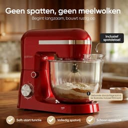 Gatson 1500W Keukenmachine - 10 Snelheden - 5L Mengkom - Dubbele Handvat - Keukenrobot - Keukenmixer - Foodprocessor - 1500W — thumbnail 5
