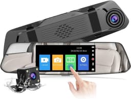 5-inch Full HD 1080P achteruitkijkspiegel dashcam – Waterdichte camera's Geschikt voor en achter – Groothoek – 2.5D anti-reflecterend glas — thumbnail 1