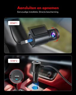 DnA® Dashcam - Dashcam Voor Auto - Dashcams - Dashcam Voor Auto Voor en Achter - Dashcam Draadloos - Zwart - 9cm x 4cm x 4cm — thumbnail 3