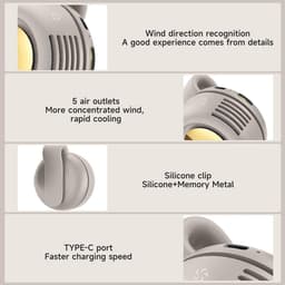 Mini Ventilator - Clip-On Ventilator - Oplaadbare USB Ventilator - Portable Clip Fan - Nekventilator - USB Oplaadbare Stille Bladeless Ventilatoren - Verstelbare - Geschikt Voor Buiten, Op Reis En Op Kantoor - Roze — thumbnail 5