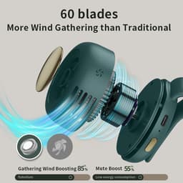 Mini Ventilator - Clip-On Ventilator - Oplaadbare USB Ventilator - Portable Clip Fan - Nekventilator - USB Oplaadbare Stille Bladeless Ventilatoren - Verstelbare - Geschikt Voor Buiten, Op Reis En Op Kantoor - Roze — thumbnail 3
