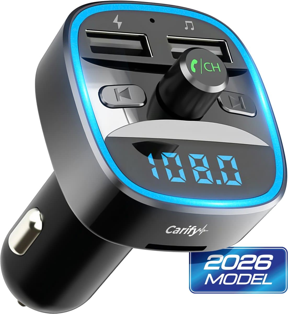 Carify® Bluetooth Transmitter - FM Transmitter voor auto - Carkit - Bluetooth Receiver - Autolader USB-C Snellader - BT 5.3 - 30W Supersnel Opladen - 2026 Model - Deluxe — afbeelding 1
