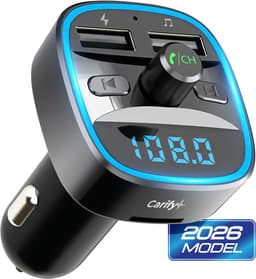 Carify® Bluetooth Transmitter - FM Transmitter voor auto - Carkit - Bluetooth Receiver - Autolader USB-C Snellader - BT 5.3 - 30W Supersnel Opladen - 2026 Model - Deluxe — thumbnail 1