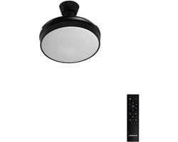 CREATE - Plafondventilator 40W stille intrekbare bladen Ø91cm met licht - Zwart - Afstandsbediening - WIND CLEAR