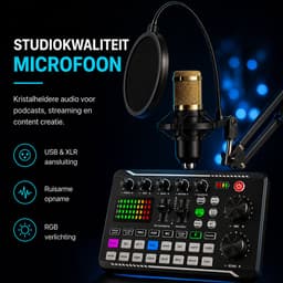 APO Electronics® - Podcast Starterspack - Gaming / Streaming / Podcasting - Condensator XLR Microfoon - Met Boom Arm - Streaming Deck - DJ Mixer — thumbnail 5