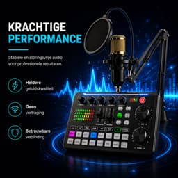 APO Electronics® - Podcast Starterspack - Gaming / Streaming / Podcasting - Condensator XLR Microfoon - Met Boom Arm - Streaming Deck - DJ Mixer — thumbnail 4