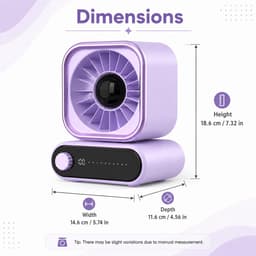 Mini Bureauventilator - Stille Tafelventilator met Automatische Oscillatie - USB Ventilator voor Kantoor, Slaapkamer en Studeerkamer - Compacte Draagbare Ventilator — thumbnail 2