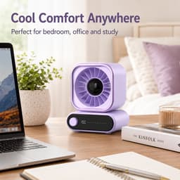 Mini Bureauventilator - Stille Tafelventilator met Automatische Oscillatie - USB Ventilator voor Kantoor, Slaapkamer en Studeerkamer - Compacte Draagbare Ventilator — thumbnail 5