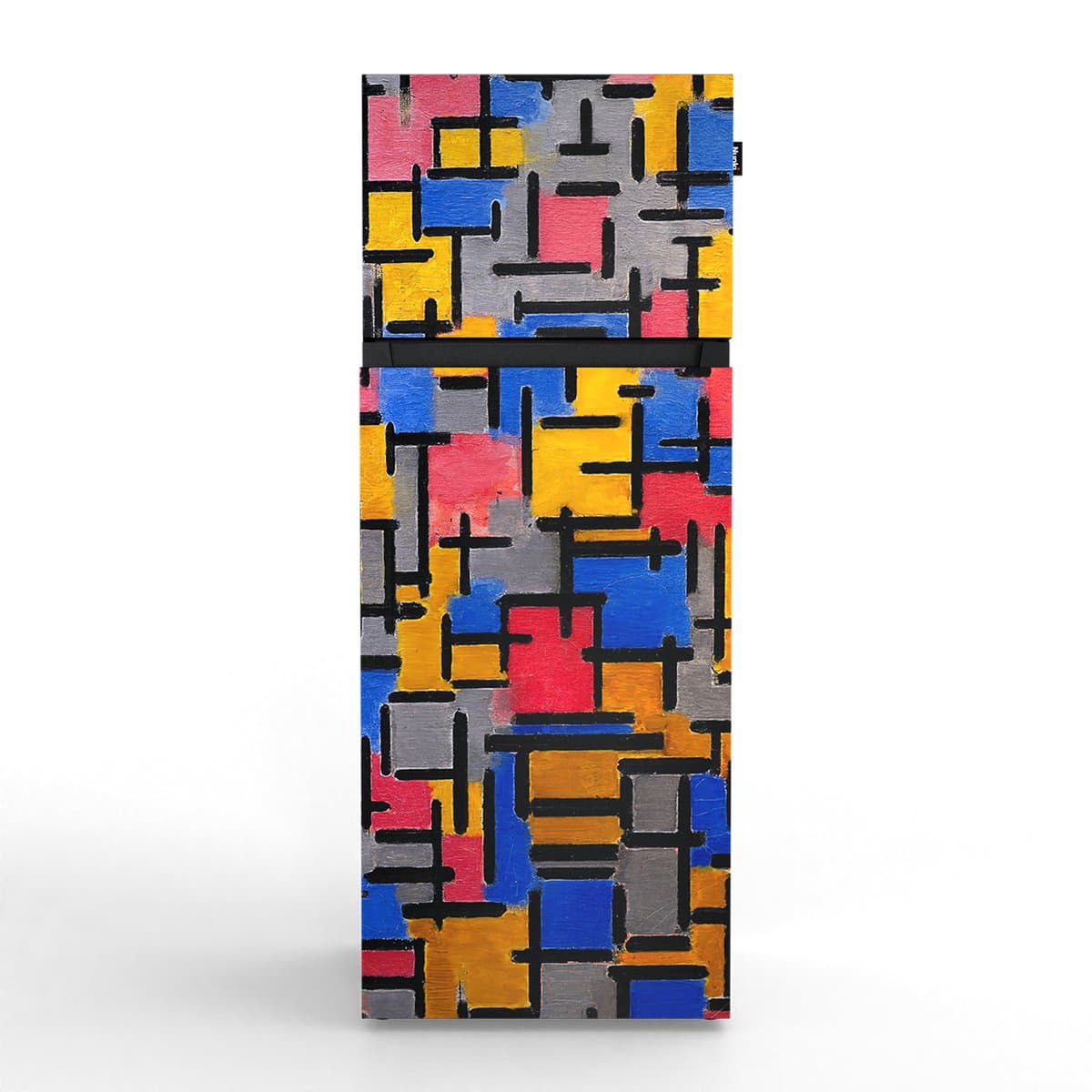 NUNKI MEDIUM-FMOND / Dubbel-Deurs Koelkast, E Klasse, 206l, Piet Mondriaan, Satin (FRONT only) — afbeelding 1