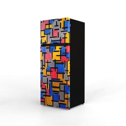 NUNKI MEDIUM-FMOND / Dubbel-Deurs Koelkast, E Klasse, 206l, Piet Mondriaan, Satin (FRONT only) — thumbnail 5