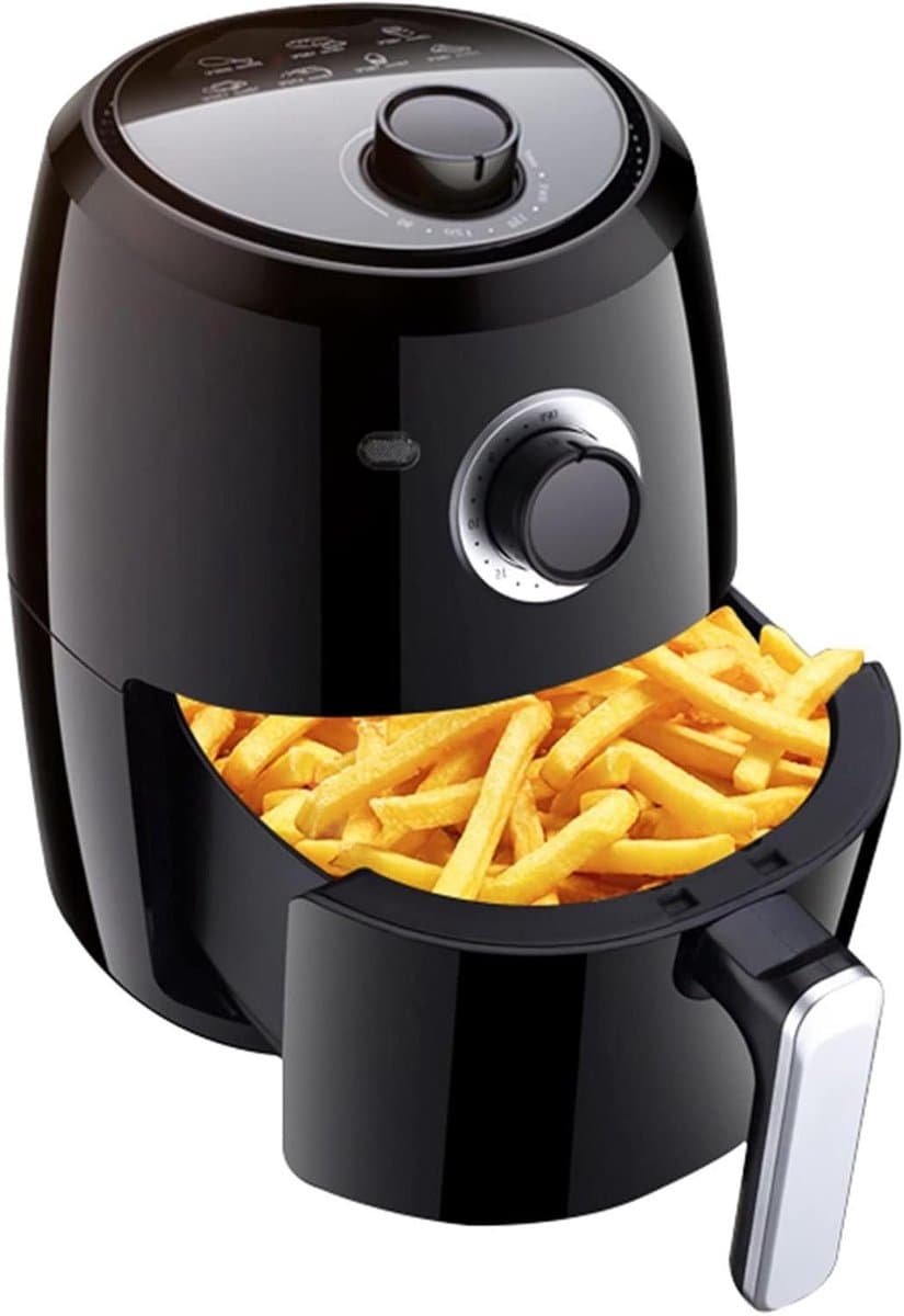 Mini heteluchtfriteuse 2.6L Olievrije heteluchtfriteuse Huishoudelijke automatische friteuse Olievrije vetarme elektrische friteuse [Energieniveau A+++] Double the comfort — afbeelding 1