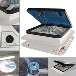Dakventilator RV - Camper Ventilatie - Frisse Lucht - Met LED Licht - 28 x 28 cm - Wit — thumbnail 2