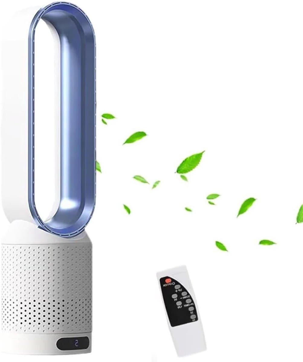 Torenventilator Luchtreiniger - Bladeloze Ventilator - Binnenklimaat Verbeteren - 2-in-1 Functie - 56 Cm - Wit Blauw — afbeelding 1