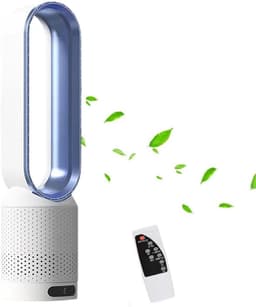 Torenventilator Luchtreiniger - Bladeloze Ventilator - Binnenklimaat Verbeteren - 2-in-1 Functie - 56 Cm - Wit Blauw — thumbnail 1