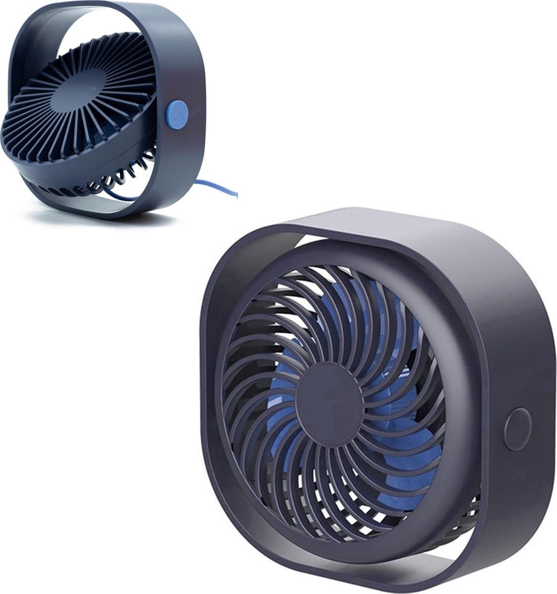 KZQ USB mini ventilator tafelventilator geluidsarm 3 standen blauw — afbeelding 1