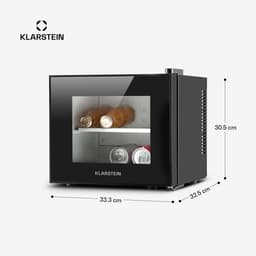 Klarstein Mini-Koelkast Happy Hour 10L 65W Zwart - Minikoelkast Drankkoeler Hotelkoelkast,8L 30 dB - voor Hotelkamer voor Kantoor voor Slaapkamer - LED-Binnenverlichting Glasdeur Stil - Mini Fridge - Kleine Koelkast - Compact Koelkast — thumbnail 4