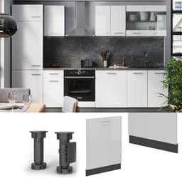 Vaatwasserfrontpaneel - Vaatwasfront R-Line - Keuken Integratie - Volledig Geïntegreerd - 60 cm breed - Wit Hoogglans — thumbnail 3