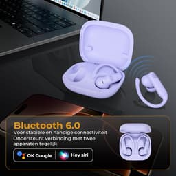 Golden Sound Sport Draadloze oordopjes - 80 uur batterijduur - Active Noise Cancelling - 45dB - Sport oordopjes - Oortjes draadloos - Bluetooth oortjes - Paars — thumbnail 2
