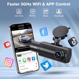 3 Kanaals Dashcam - Auto Camera - Veilig Rijden - 4K WiFi Opname - 64GB Inclusief - Zilver — thumbnail 5