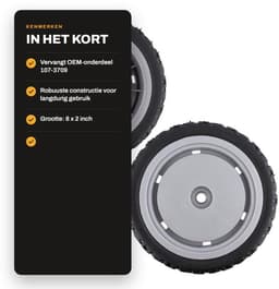 Dailygoods- Grasmaaier Achterwiel 8 Inch - 2 Stuks - Vervangt OEM 107-3709 - Geschikt voor Toro Modellen - Naaf 1/2" - Tandwiel 42 Tanden - Grasmaaierwiel — thumbnail 2