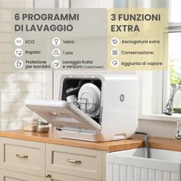 Aanrechtvaatwasser - Mini vaatwasser - Hygiënisch servies - Geen sanitair - 42 cm breed - Wit — thumbnail 3