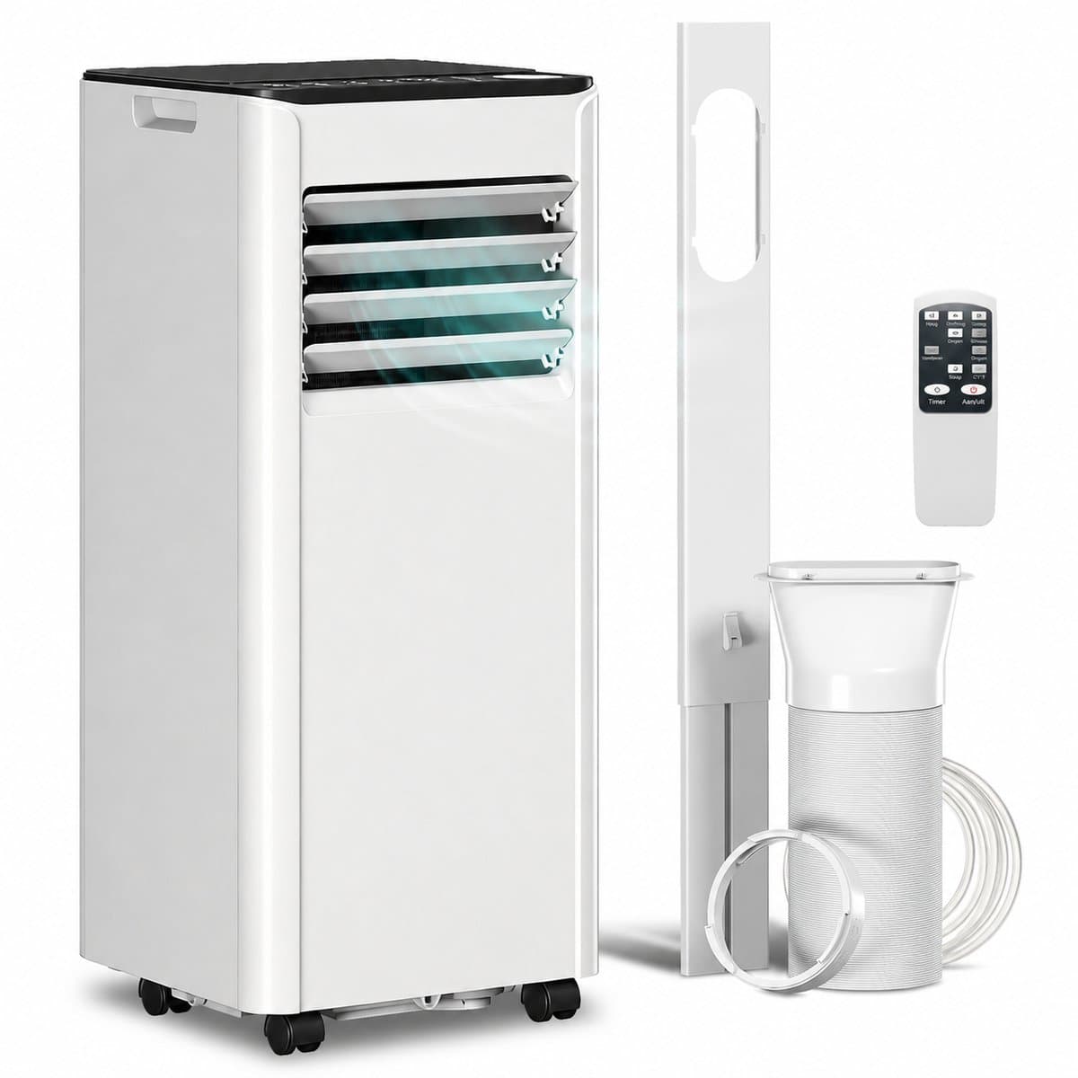 Sogiol - Mobiele Airco - Draagbare Airconditioner - 4-in-1 Koelen ontvochtigen ventilator en slaapstand - 7000 BTU - voor 26 m² - met Afstandsbediening - 51 dB - Wit — afbeelding 1