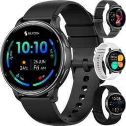 Siltcon® FitTrack Pro GPS - Smartwatch Heren - Smartwatch Dames - Sporthorloge Dames - Horloge Heren - Stappenteller - Hartslagmeter - Saturatiemeter - Belfunctie - 200+ Sportmodi - Kompas - AMOLED - Geschikt voor iOS/Android - Strava - 4 Bandjes — thumbnail 1
