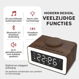 TM&DY Digitale Wekkerradio - Bluetooth Wekkerradio - Draadloos Opladen - RGB Wake-up Light - Speaker met Bluetooth – Digitale Klok – 20 Slaapgeluiden – Bluetooth 5.3 – Licht Wekker – LED Nachtlamp — thumbnail 4
