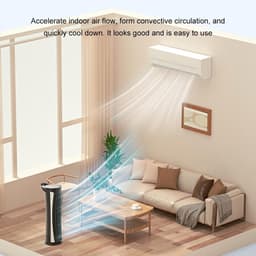Kleine tafelventilator Torenventilator Airconditioning Fans voor thuis Woonkamer Slaapkamer USB Bureauventilator Tafellamp 2 snelheden Stil, Zwart — thumbnail 2