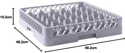 Vaatwaskorf Glaswerk - Glazen Mand - Efficiënt Reinigen - 36 Vakken Indeling - 50x50cm - Grijs — thumbnail 3