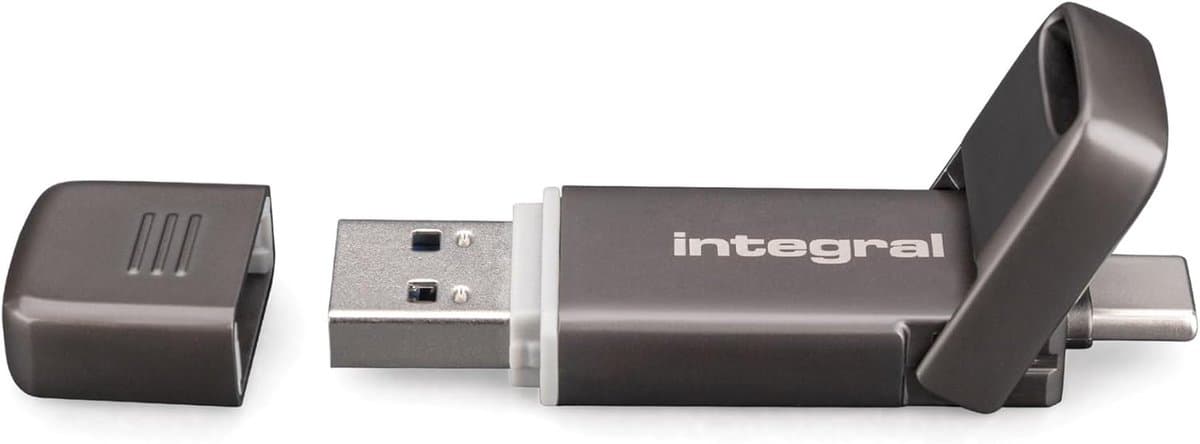 USB Flash Drive - Externe SSD - Snelle Gegevensoverdracht - Dubbele USB Poorten - 256 GB - Grijs — afbeelding 1