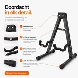 BOTC Universele gitaarstandaard - Opvouwbare Gitaren Standaard - Gitaarstandaard Elektrisch Akoestisch -Zwart — thumbnail 3