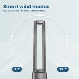 Auronic Torenventilator - Bladeless Model 2 in 1 - Luchtreiniger met HEPA-filter - Ventilator - 10 Standen - Afstandsbediening - 105 cm - Lichtgrijs — thumbnail 5