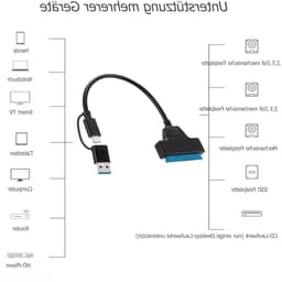 SATA naar USB adapter voor externe en interne harde schijven SSD/HDD 2.5/3.5-inch, compatibel met 12V 2A voeding, geschikt voor Windows, Mac en Linux systemen — thumbnail 4