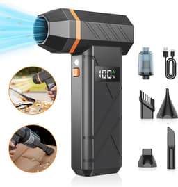 Grenintol - Elektrische Luchtblazer 2-in-1 - Draadloze Luchtblazer, Air Duster & Stofblazer - Mini Stofzuiger - 110.000 RPM - 4 Snelheden - 4000mAh Accu - Digitaal Display & LED Licht - Voor Computer, Auto, Thuis, Luchtbed, Bladeren en Sneeuw — thumbnail 1
