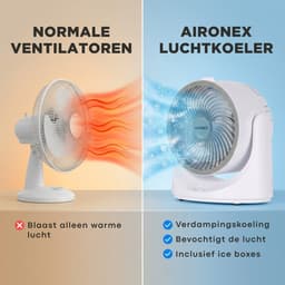 Mini Aircooler – Persoonlijke Luchtkoeler met Ice Box – Draagbare Ventilator & Luchtbevochtiger – Oplaadbaar – 3 Snelheden – 7 Kleuren LED – Fluisterstil — thumbnail 2