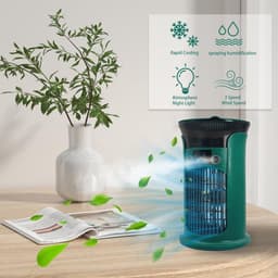 Draagbare airconditioning-ventilator, USB-aangedreven luchtkoeler, luchtbevochtiger, persoonlijke mini-luchtkoeler, ultra-stille koelventilator voor familie, reizen — thumbnail 4