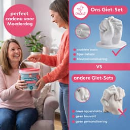 CHUCKLE - 3D Gipsafdruk Set - Handgietset voor Koppels & Familie - Goudverf - Uniek Souvenir — thumbnail 3