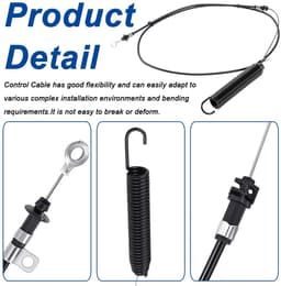 Dailygoods- Stuurkabel GY22387 - Voor John Deere 100-serie - Lengte 196,5 cm - Geschikt voor grasmaaiers - Onderdeelnummer PC10441 - PC11755 - PC12155 - Kabel — thumbnail 5