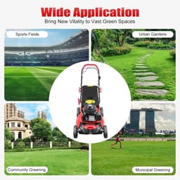 Benzine grasmaaier - Gazonmaaier tractor - Gazon onderhoud - Krachtige 4-takt motor - 51cm maaibreedte - Rood — thumbnail 3