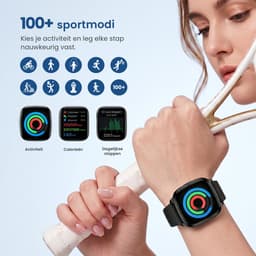 Avalue Smartwatch Dames & Heren - AMOLED Full Touchscreen - Bluetooth Bellen - Hartslag & Bloedzuurstof - Slaaptracker - - Meerdere Sportmodi - Geschikt voor Android en iOS - Zwart — thumbnail 2