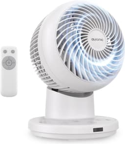 Auronic Tafelventilator - Kleine Ventilator - Met Afstandsbediening en Timer - Automatische Oscillatie 85° - 9 Meter Luchtstroom - Wit — thumbnail 1