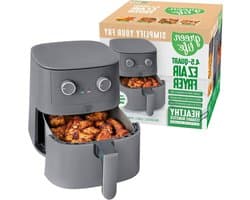 Mechanische Airfryer - Heteluchtfriteuse - Gezond Bakken - Keramische Binnenpan - 45 Liter - Grafiet