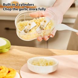 Handmatige keukenmachine - Groente snijder - Snel ingrediënten hakken - Ergonomisch ontwerp - 13 x 8 cm - Grijs — thumbnail 5