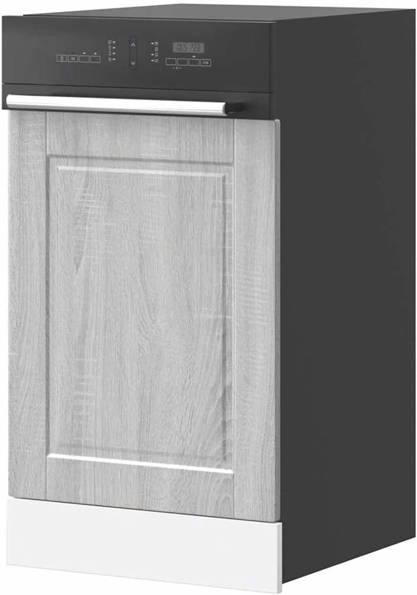Vaatwasserpaneel - Inbouwpaneel Keuken - Keuken Moderniseren - Robuust Houtmateriaal - 45 cm Breed - Grijs Sonoma — afbeelding 1