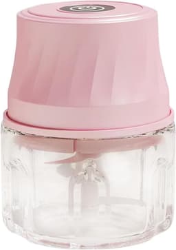 Mini Hakker - Voedsel Snijder - Keuken Hulp - Draadloos Oplaadbaar - 350 ml - Roze — thumbnail 1