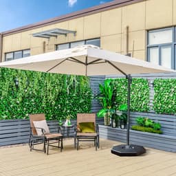Ampelschirm 300x300 cm quadratisch, 360° drehbar, neigbar, Gartenschirm mit Kurbel, großer Sonnenschirm für Terrasse & Garten – Beige | Urbanhome — thumbnail 3
