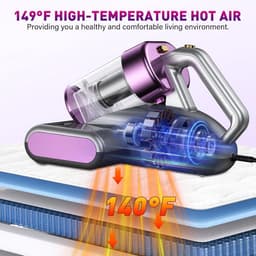 Mijtstofzuiger Matras - Bedreiniger UV - Hygiënisch Slapen - Verwijdert 999% Allergenen - 16 KPA Zuigkracht - Zwart — thumbnail 5