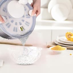Salade Spinner - Groente Droger - Groenten Wassen - Grote Capaciteit - 5 Liter - Zilver — thumbnail 3